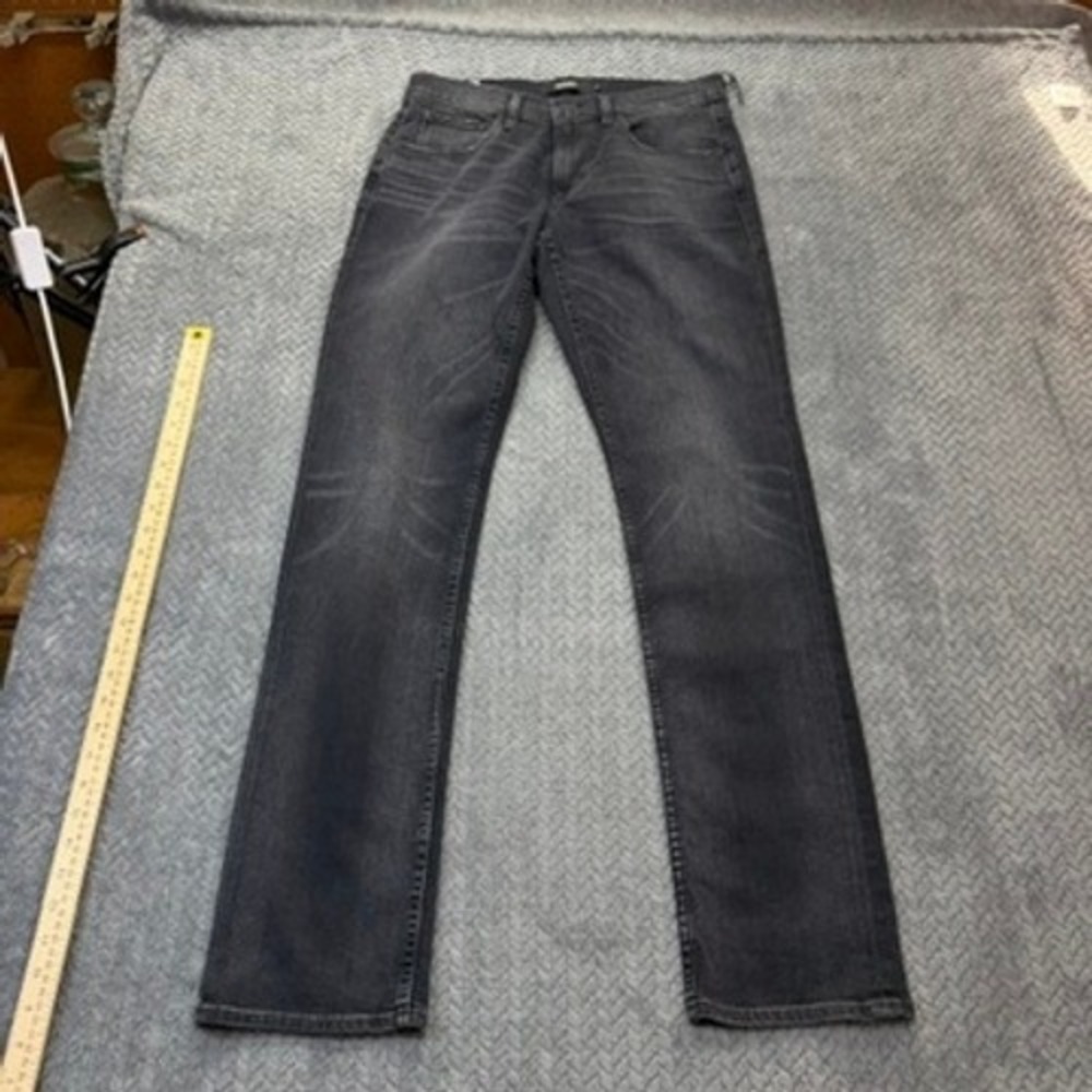 Hudson Byron Straight Jeans Mens 31x32 Grey Black Wash Century Stretch Denim